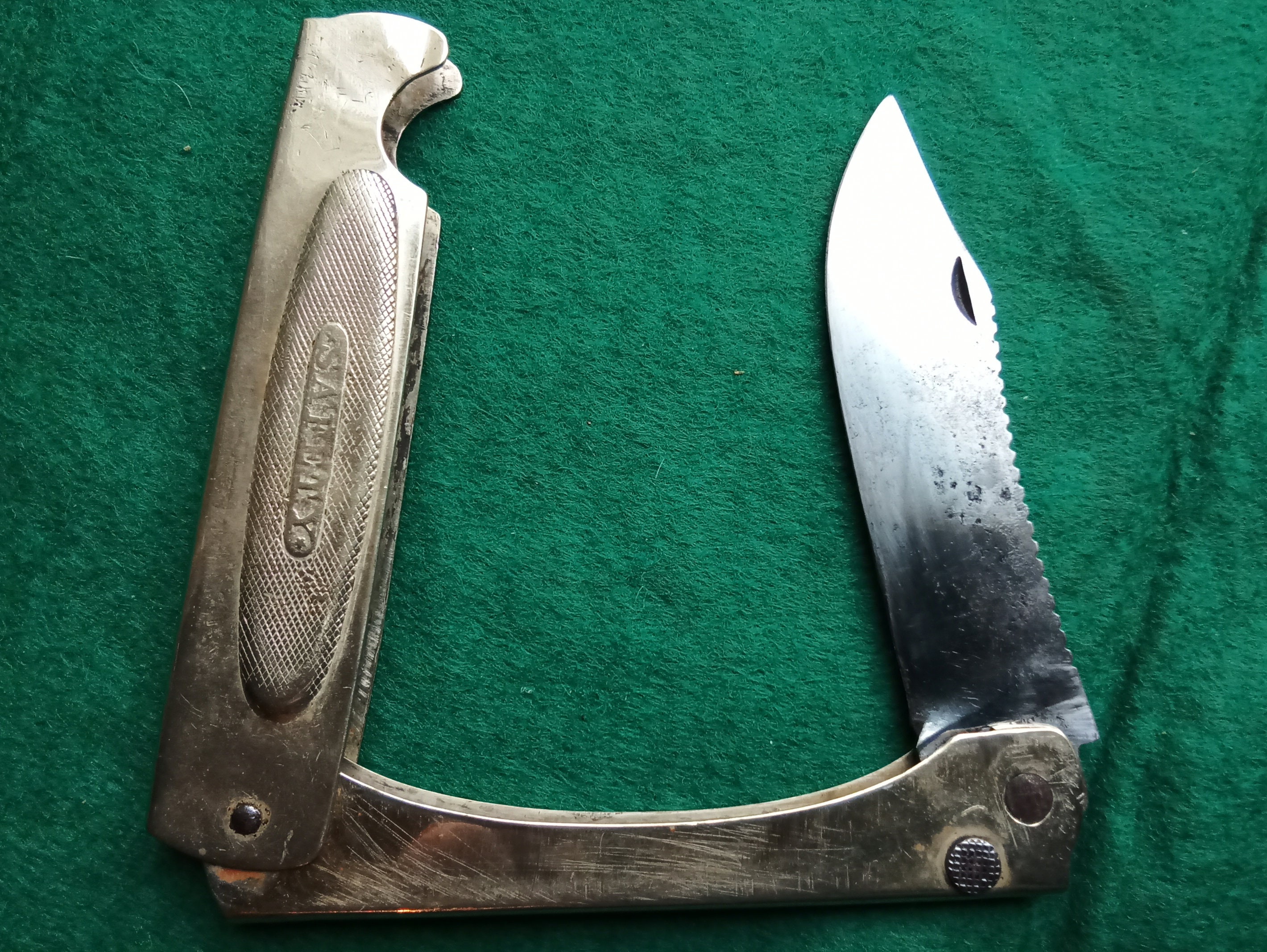 Vintage Flatware Knife Green Marbled Handle Set Of 3 “STA-BRITE