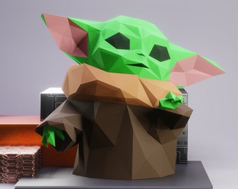 Baby Yoda Minecraft Star Wars papercraft Origami DIY paper -  Portugal