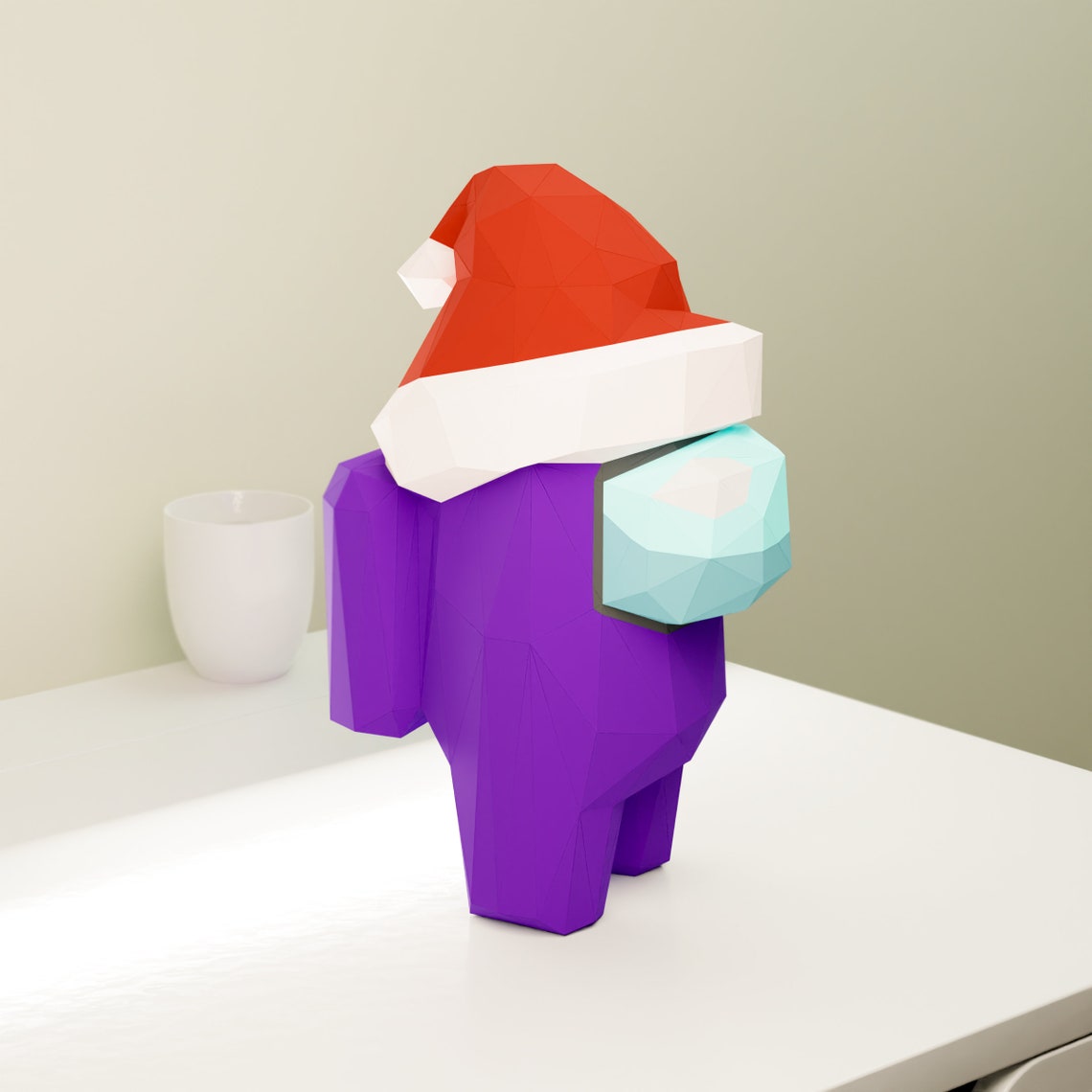 Among Us Christmas Origami Diy Figure Papercraft Model Pdf Etsy