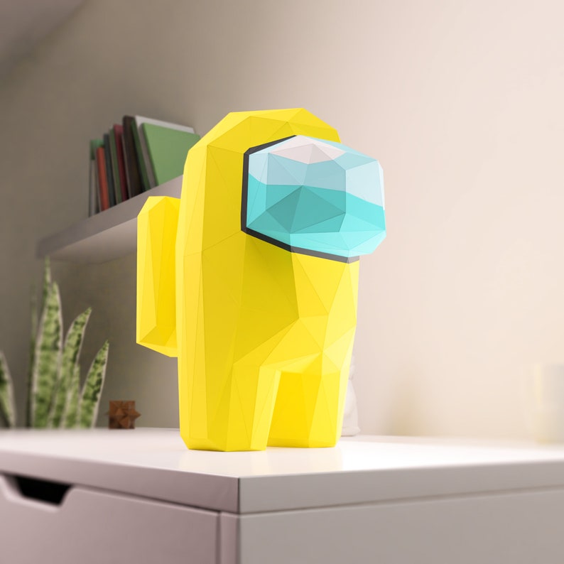 Among Us Diy Figure Papercraft Origami Model Template 3d Etsy