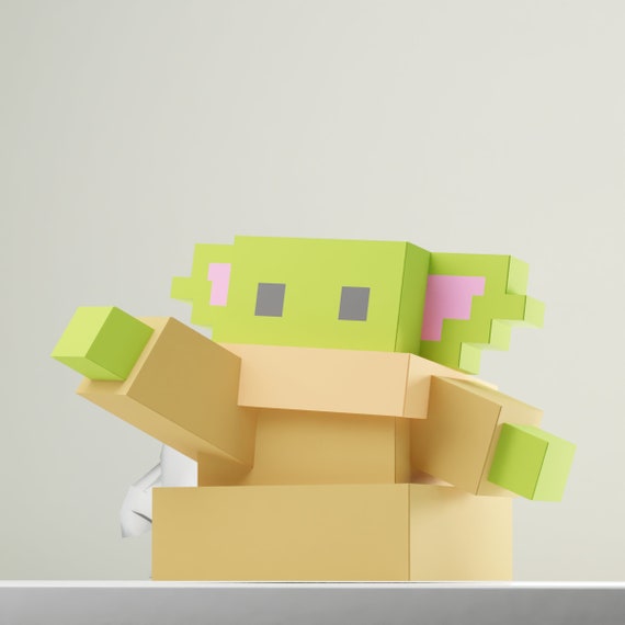 Baby Yoda Minecraft Star Wars Papercraft Origami DIY Paper 