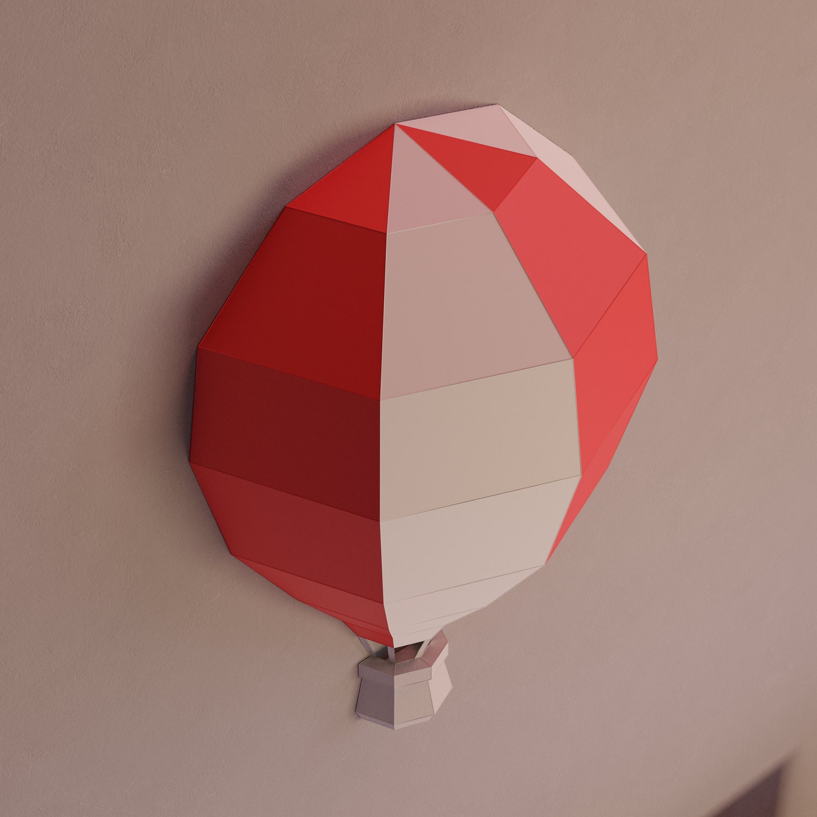 Hot Air Balloon Papercraft 3D Origami Low Poly Paper Sculpture Etsy UK