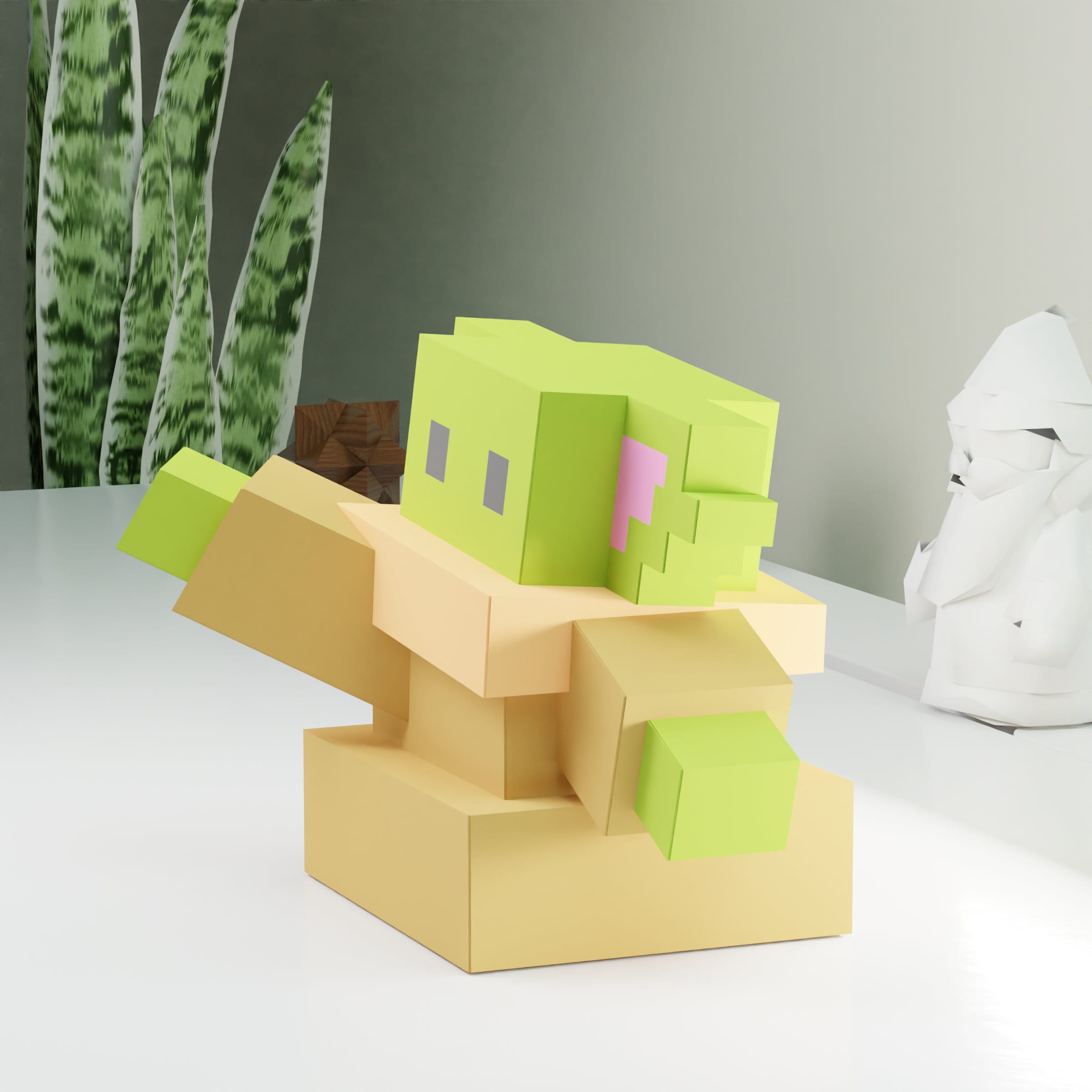 Baby Yoda Minecraft Star Wars papercraft Origami DIY paper -  Portugal
