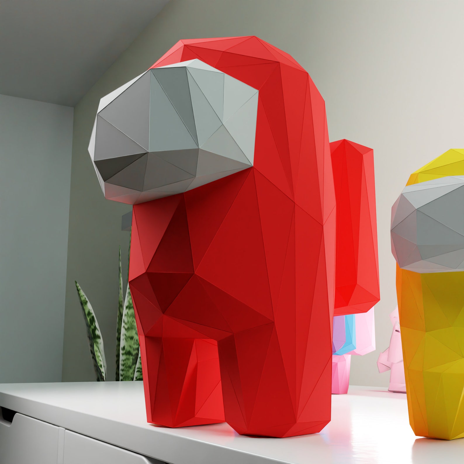 Among us Origami DIY figure papercraft model template 3D Among us Origami DIY figure papercraft model template 3D