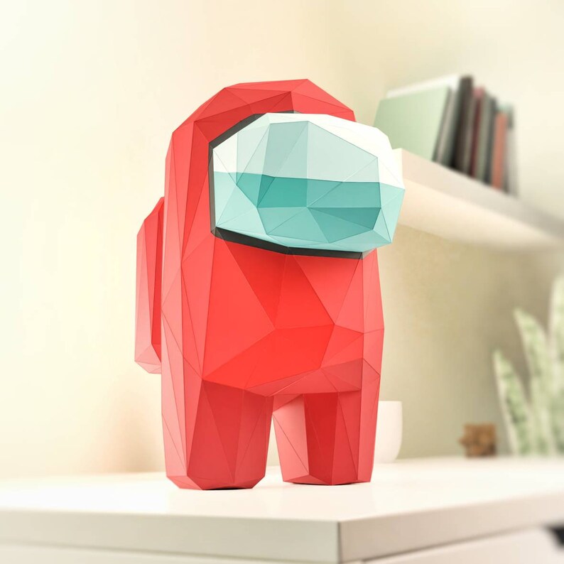 Among us figure Origami DIY papercraft model template 3D ...