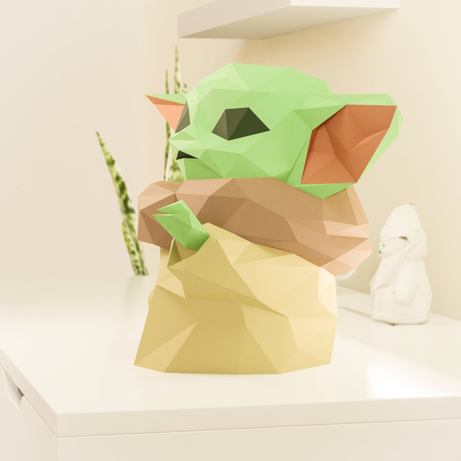 Baby Yoda Star Wars papercraft DIY paper craft model Etsy