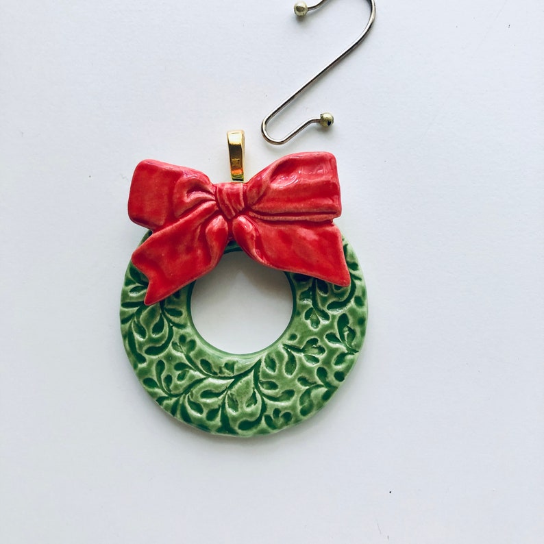 Wreath Tree Ornament / Christmas Tree / Great Gift / Ceramic Etsy
