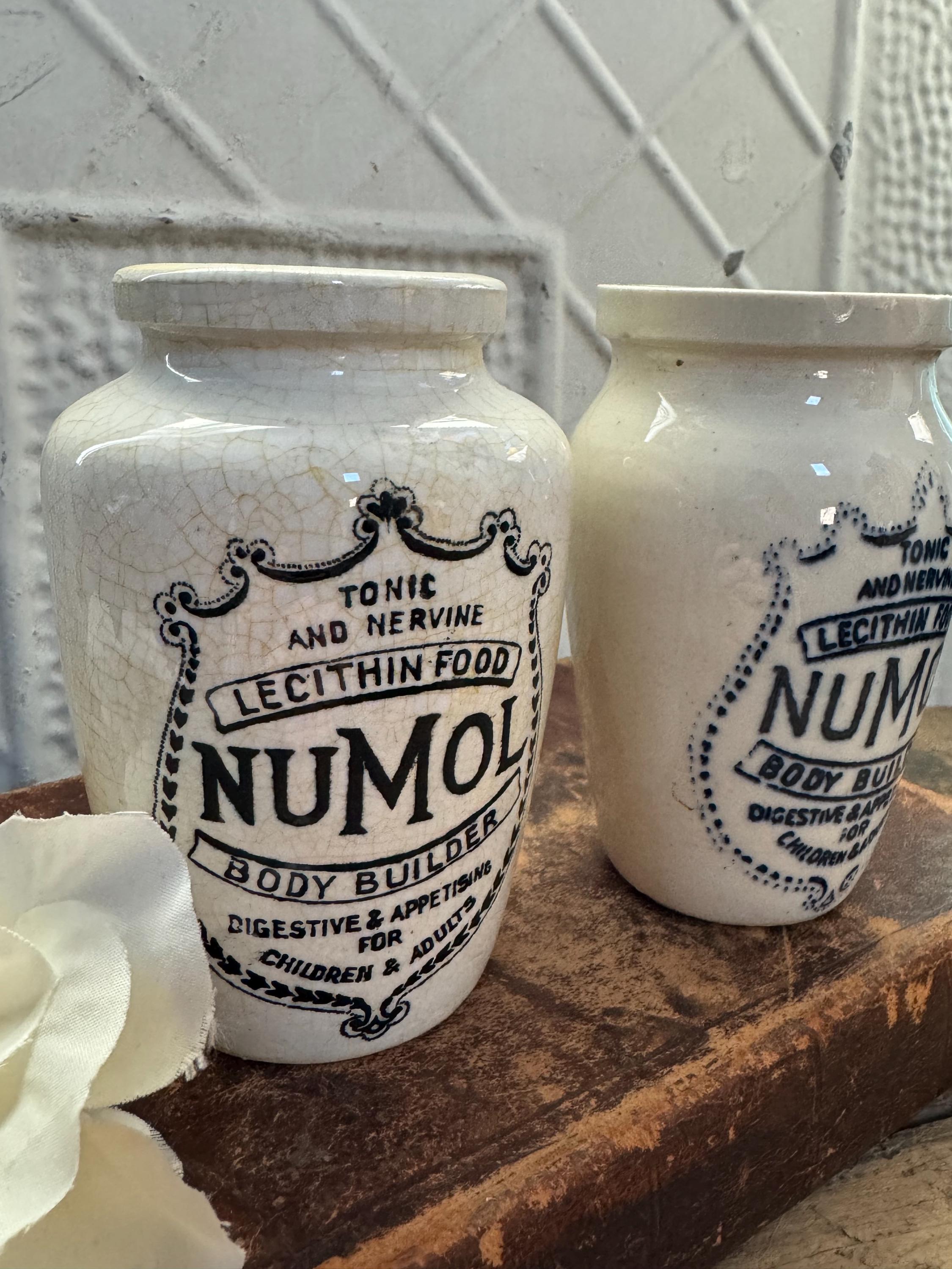 Antique Numol Body Builder Pot, English Advertising, Crazed Ironstone ...