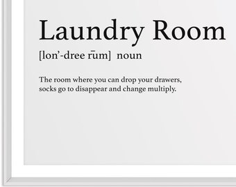 Laundry Room Definition Digital Download Print / Fun and Clever Laundry Room Printable Art