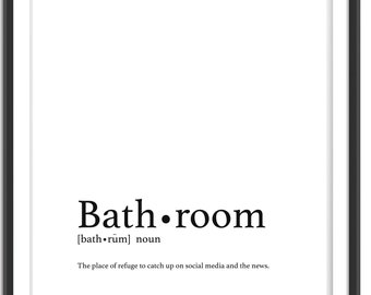 Bathroom Definition Digital Download Print / Bathroom Printable Art / Fun Bathroom Downloadable Print