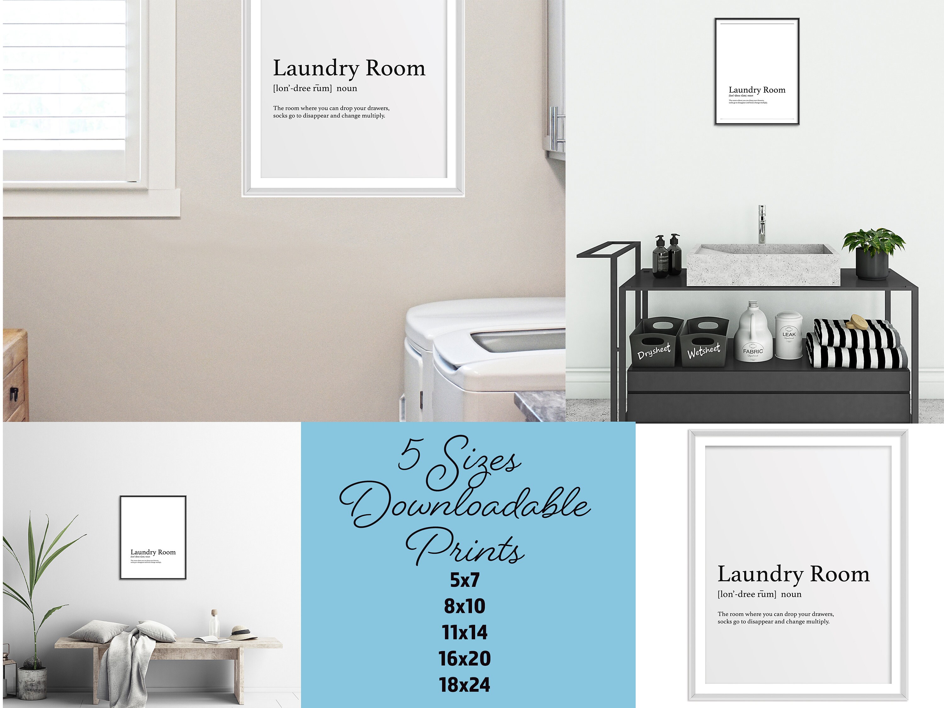 Laundry Room Definition Digital Download Print / Fun and Clever Laundry Room Printable Art Etsy UK