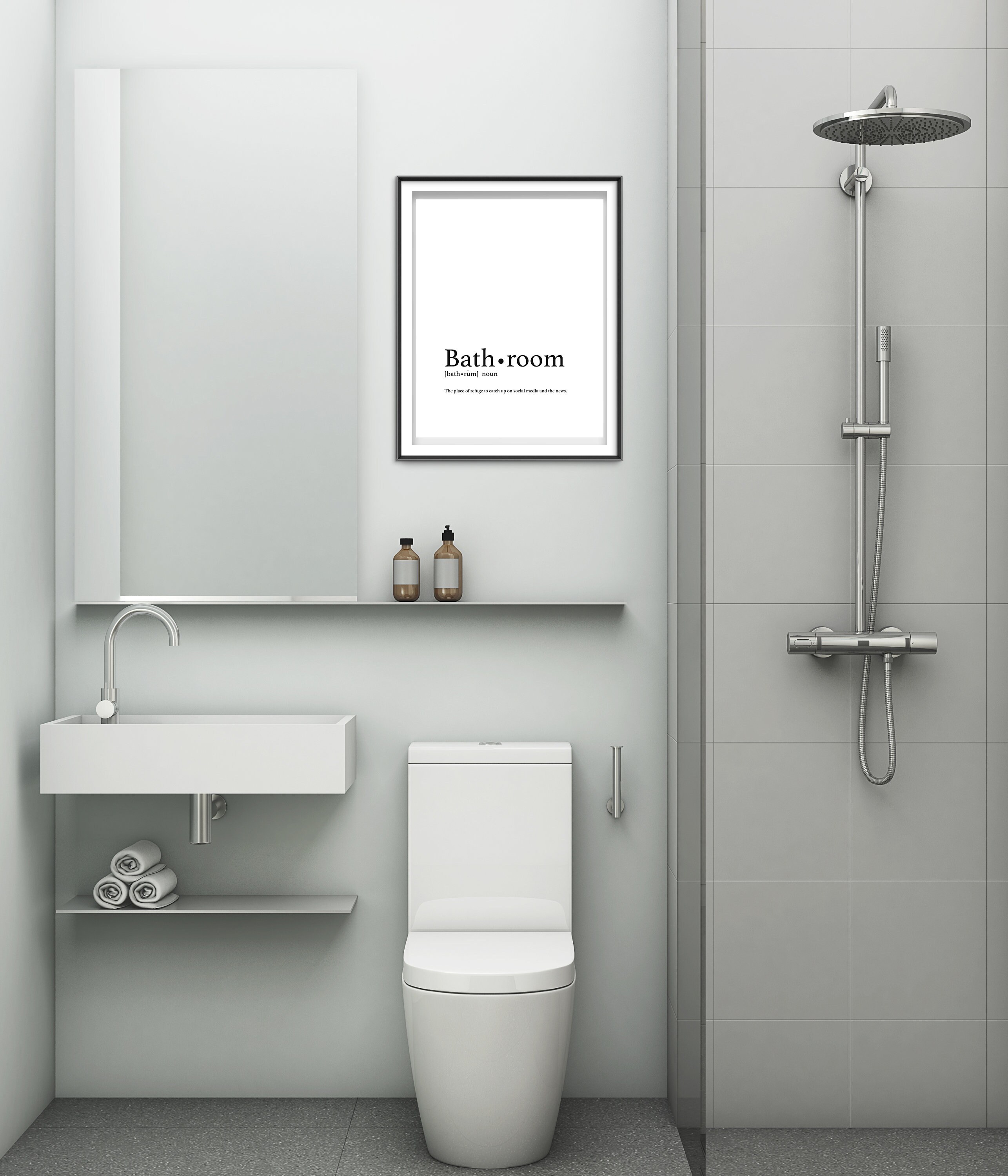 Bathroom Definition Digital Download Print / Bathroom Printable Art