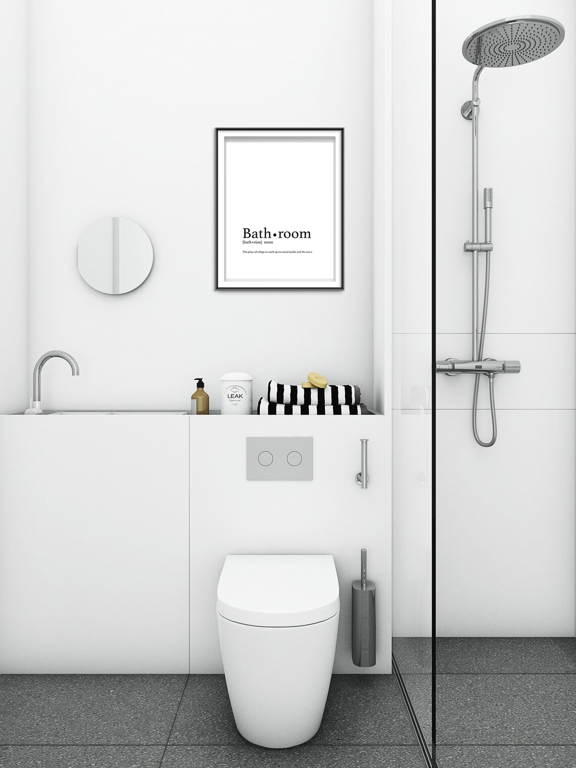 Bathroom Definition Digital Download Print / Bathroom Printable Art