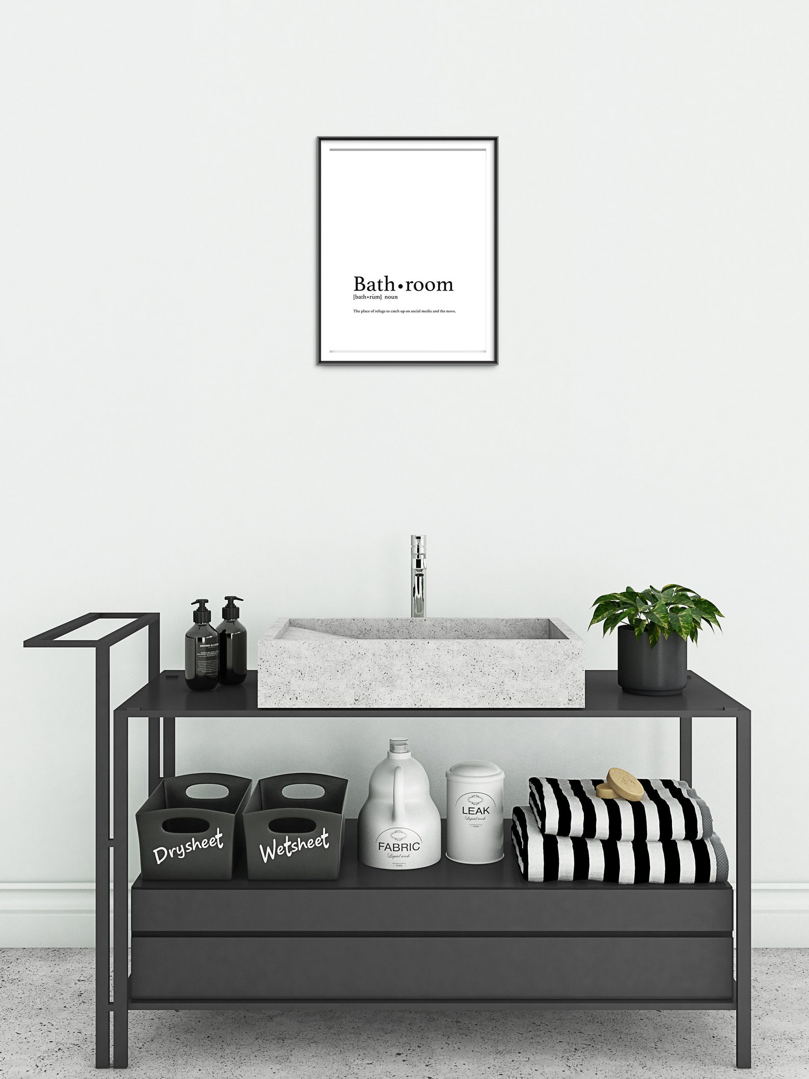 Bathroom Definition Digital Download Print / Bathroom Printable Art