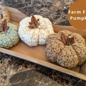 Crochet Pumpkin Decor Fall Set, Bulky Yarn Pumpkins, Stacked or Single, Autumn Home Decor
