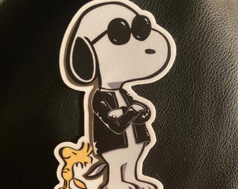 Joe Cool Snoopy Sticker - Glossy Die-Cut Sticker Decal