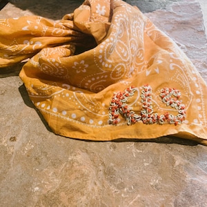 Monogrammed bandana (hand embroidered) | group gift | multiple colors and personalization available