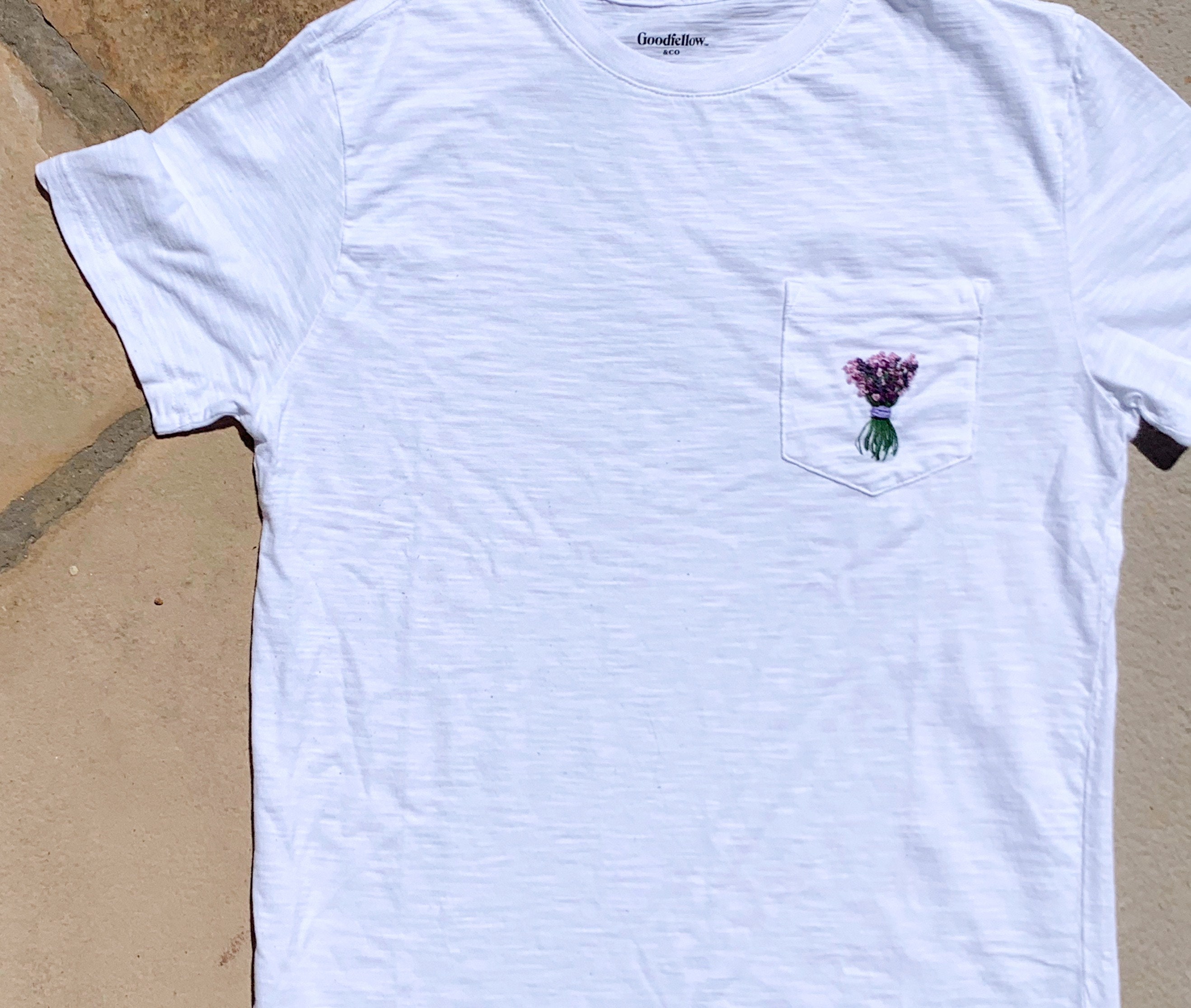 Hand Embroidered Short Sleeve Tshirt - Etsy