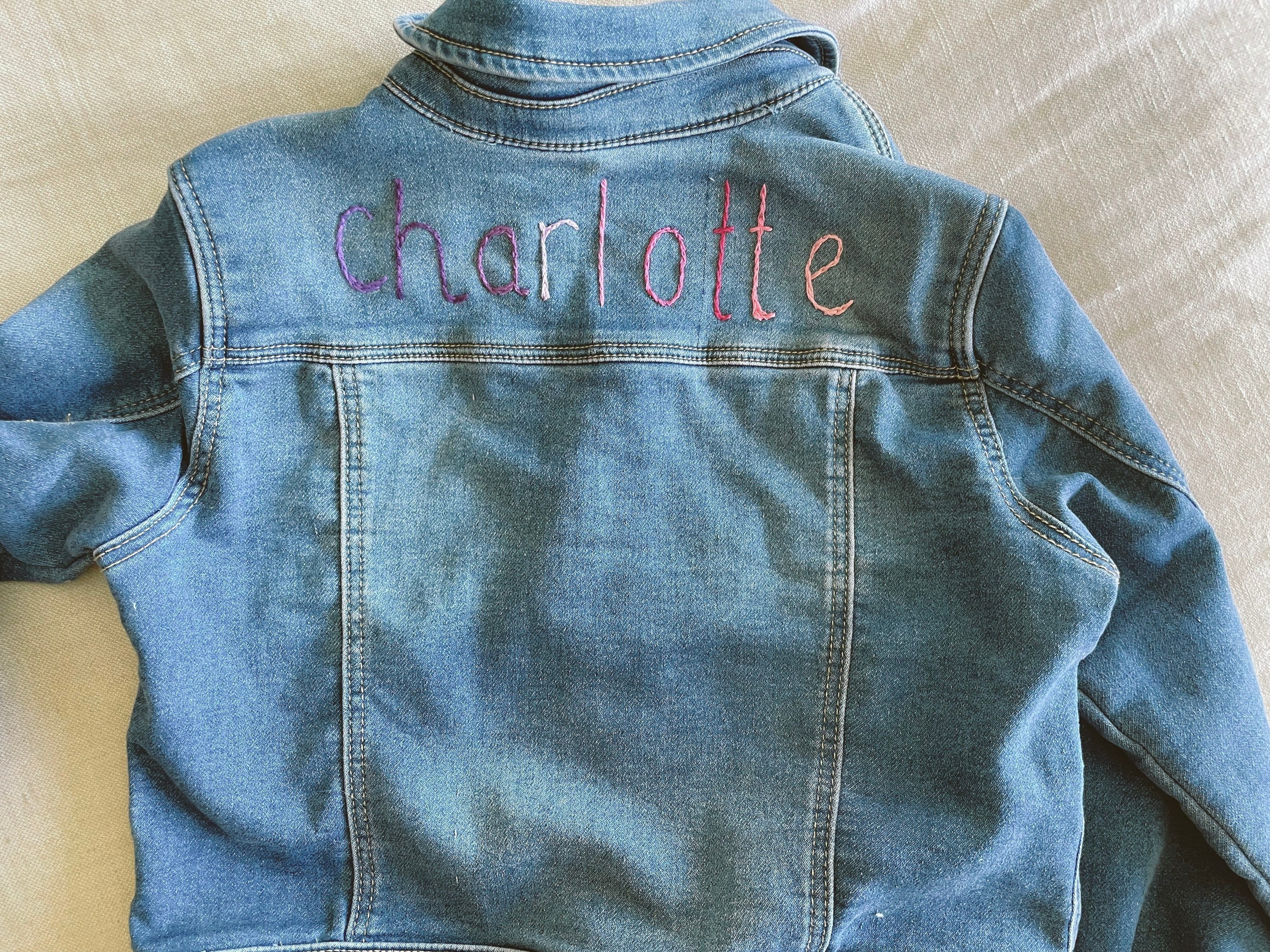 littlelambdesignsUS Toddler Jean Jacket with Custom Embroidery | Embroidered Name | Toddler Jacket | Back to School Gift | Custom Kids Clothes