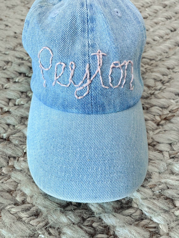 Customized Name Baby Toddler Baseball Hat Denim Baby Hat With Embroidered  Name 
