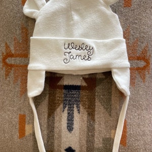 Personalized baby bear winter hat