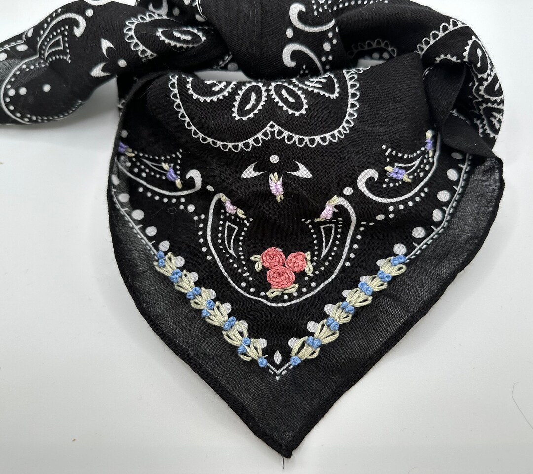 fringed oversized bandana / black