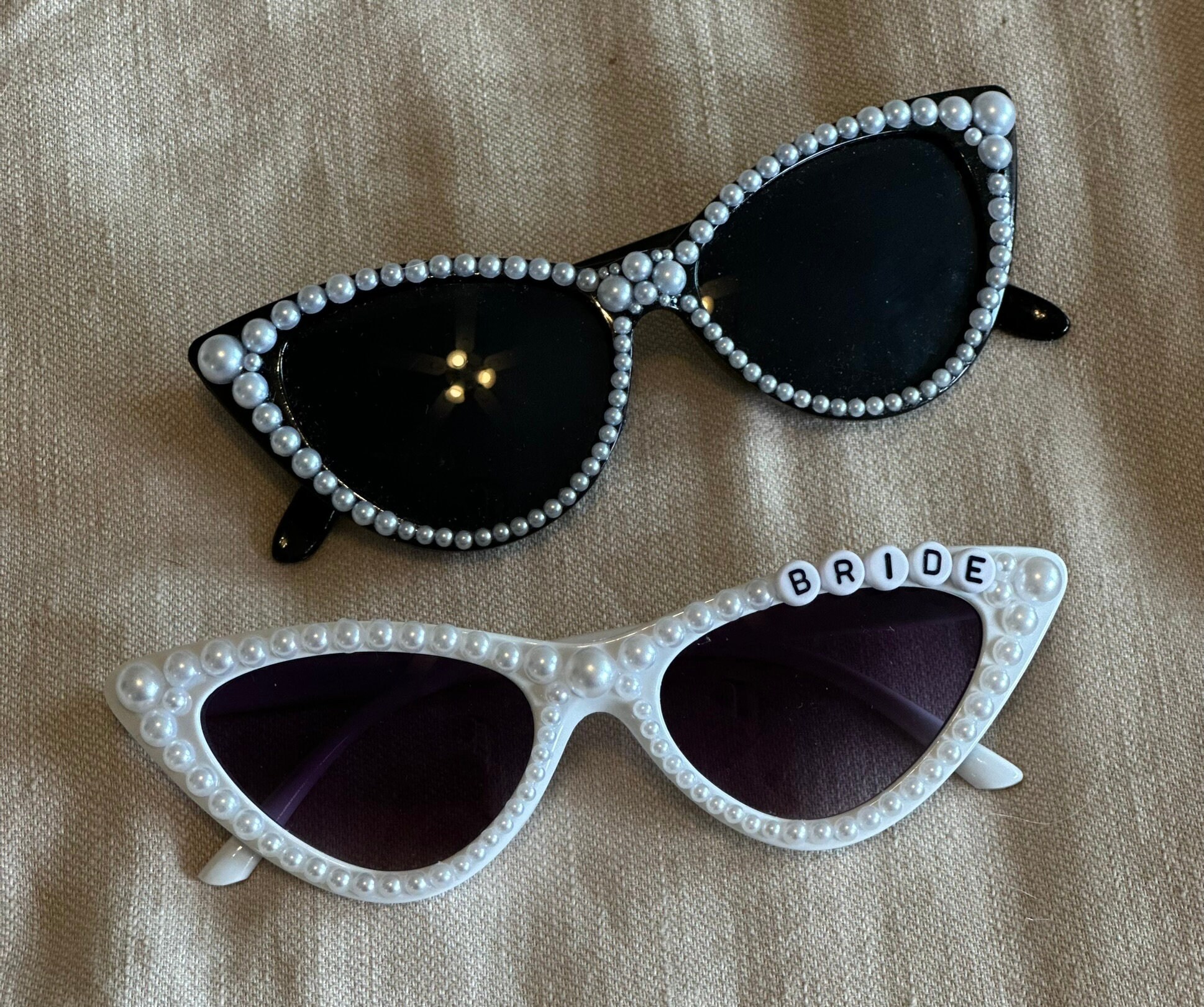 Handmade BRIDE Pearl Cat-Eye Sunglasses Belle | Pearl Cat-Eye Wedding Sunglasses | Fifth & Ninth  main image 2