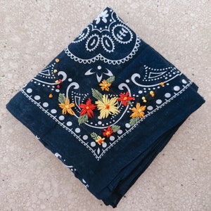 Navy Poppies Bandana main image 1