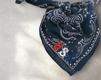 Pañuelo bordado de EE. UU., Pañuelo del 4 de julio, Pañuelo patriótico