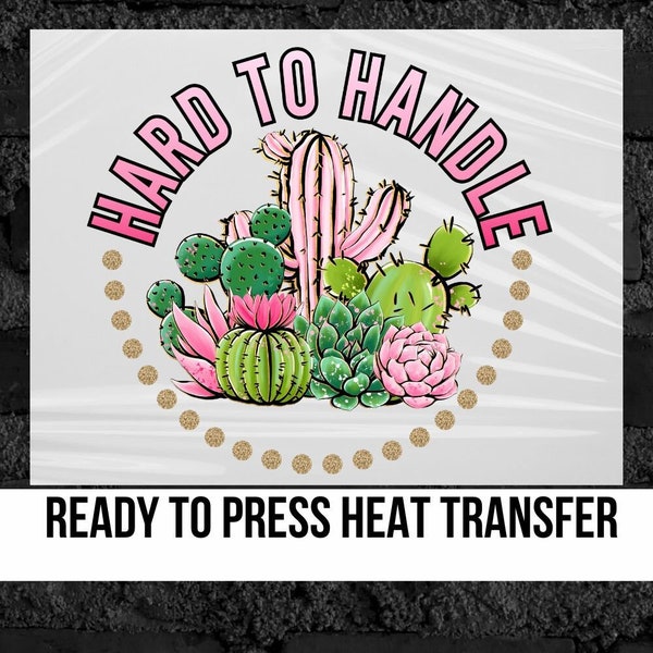 Cactus Transfer heat transfer design ready to press hard to handle screen print transfers dtf transfers western heat press transfer htv