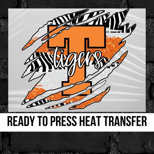 Tigers DTF Transfer School Spirit dtf transfer ready to press full color dtf heat transfer t-shirt transfers tigers iron on shirt transfer