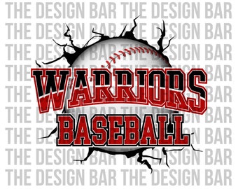 Warriors Baseball Digital Download Baseball Designs Warriors Png Warriors Digital File Digital Design Sublimation Png Warrior Design