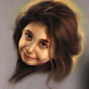 Ritratto a colori, gessetto su carta.