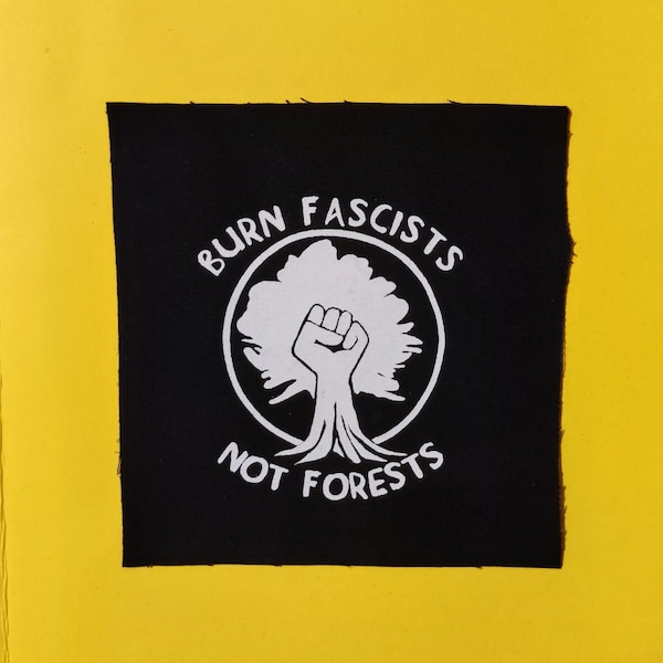 Burn fascists not forests punk patches-Patches for jackets-Patch-Punk clothing-Lgbtq patches-Punk accessories-Antifa patches-feminist patch