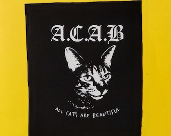 ACAB-all cats are beautiful-punk patches-Patches for jackets-Patch-Punk clothing-Lgbtq patches-Punk accessories-Antifa patches