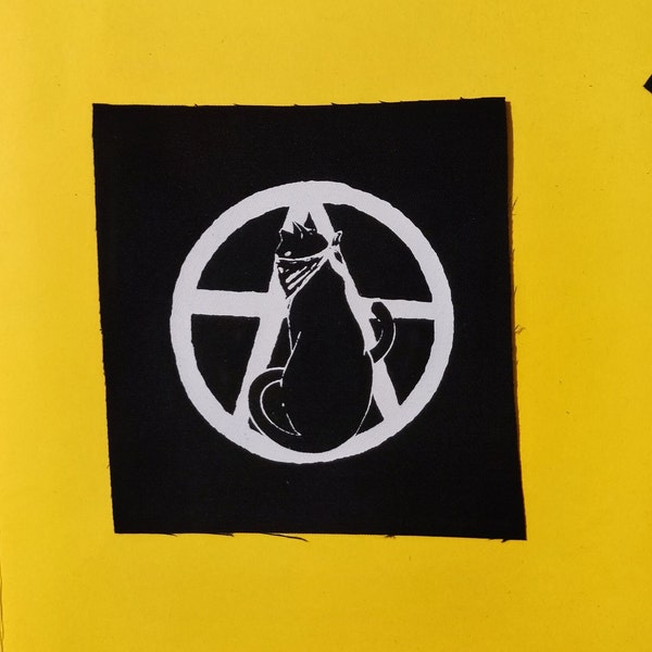 The Anarcho Cat-punk patches-punk bands-punk accessories-antifa patches-political patches-anarcho punk patches-anarchy patches-punk clothing