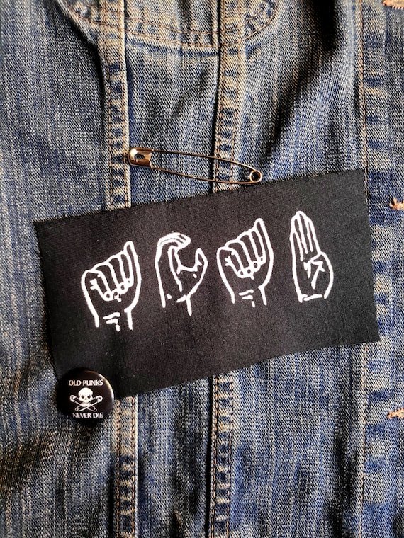 A.C.A.B in International Sign Language punk patches-Patches for  jackets-Patch-Punk clothing-Lgbtq patches-Punk accessories-Antifa patches
