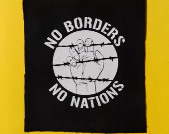 no borders no nations punk patches-Patches for jackets-Patch-Punk clothing-Lgbtq patches-Punk accessories-Antifa patches-feminist patch