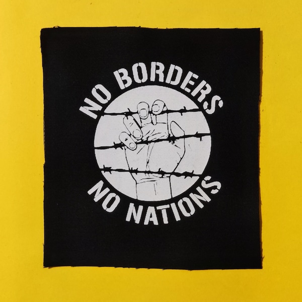 no borders no nations punk patches-Patches for jackets-Patch-Punk clothing-Lgbtq patches-Punk accessories-Antifa patches-feminist patch