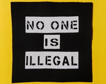 No one is illegal -punk patches-Patches for jackets-Patch-Punk clothing-Lgbtq patches-Punk accessories-Antifa patches-feminist patch