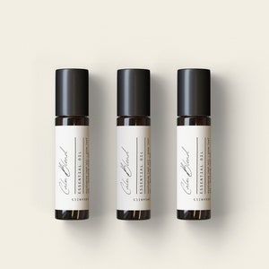 10ml Roller Label Template, Essential Oil Blend Roll-on Label, DIY Roller Label Template, Minimalist Canva Label - Calm blend