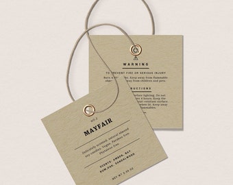 Candle Label Tag Template – Minimalist Product Price Tags (Digital Download)
