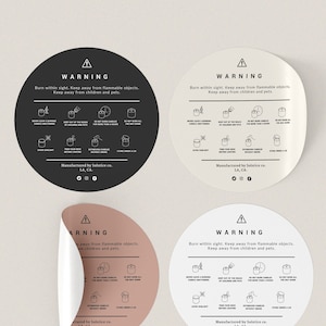 Candle Care Warning Template, Printable Warning Label, Candle Label Care Instructions, Candle Warning Label, Candle Safety Labels - W02