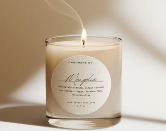 Round Candle Label Template, Minimalist Product Label (Canva DIY)