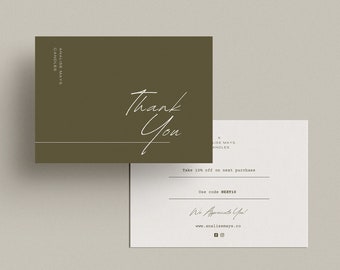 Thank You Card, Minimal Thank You For Your Order Template, Minimal Thank You Card, Thank you Card, Canva template - T04