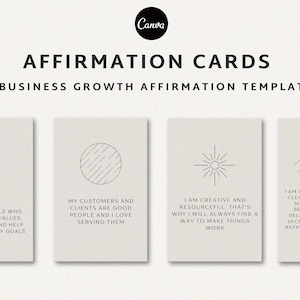 Affirmationskarten Vorlage, Affirmationskarten für Geschäftswachstum, druckbare Affirmationskarten, Geschäftsbestätigungen, Ermutigungskarten