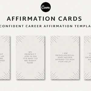 Affirmationskarten Vorlage, Karriere Affirmations Deck, Druckbare Affirmationskarten, Positive Affirmationen, Ermutigungskarten