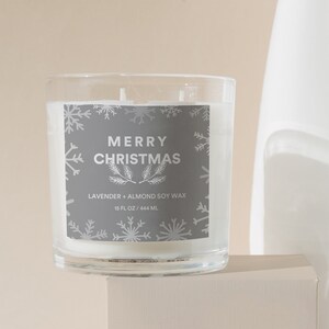 Christmas Candle Label Template, Winter Candle Label Template, Christmas Candle Tin Label Template, Canva Template Candle Sticker