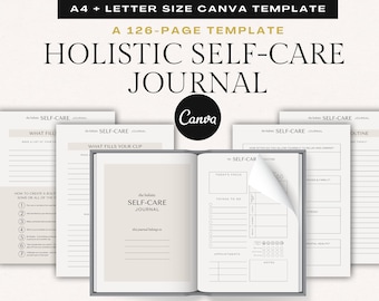 Holistic Self-care Journal Template, Daily Selfcare & Wellness Diary, Selflove Canva Journal Template, Coaching Templates, Therapist Tools