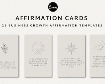 Business Affirmation Cards Template, Printable Encouragement (Digital Download)